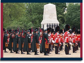 irish guards on parade on trooping of the colours